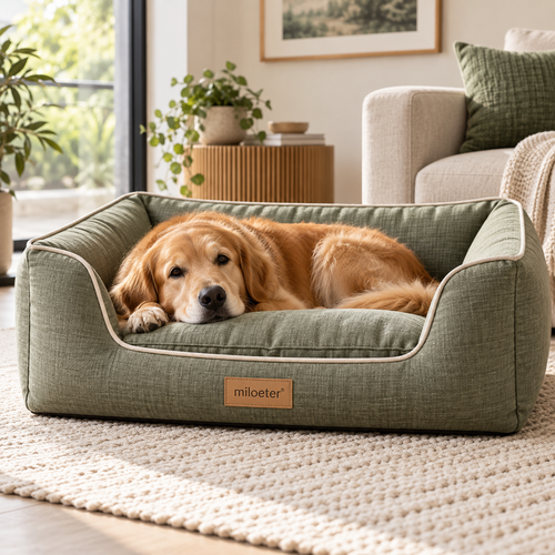 miloeter® Supportive Bolster Pet Bed for Dogs & Cats