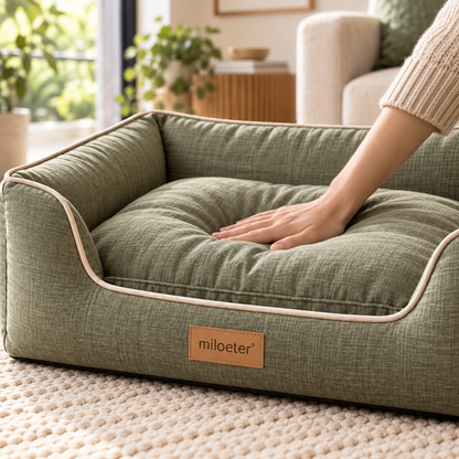 miloeter® Supportive Bolster Pet Bed for Dogs & Cats