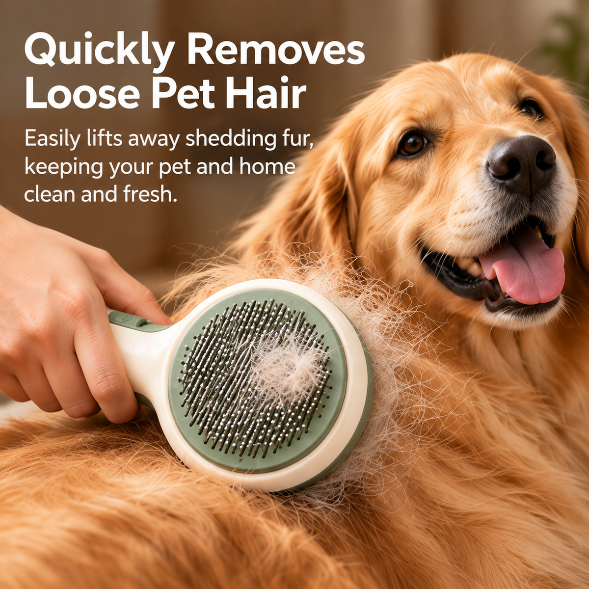 miloeter® Self-Cleaning Pet Grooming Brush for Dogs & Cats
