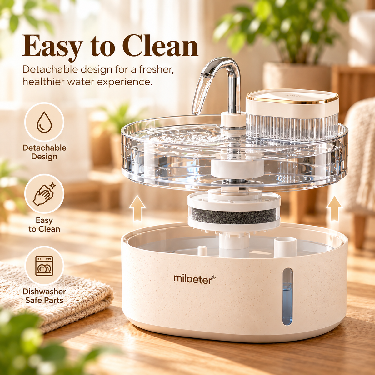 miloeter® Premium Flow Automatic Pet Water Fountain