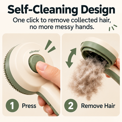 miloeter® Self-Cleaning Pet Grooming Brush for Dogs & Cats