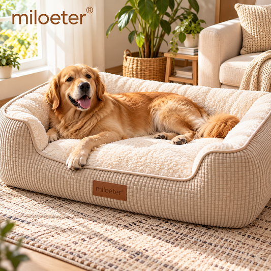 miloeter® Premium Sherpa Bolster Pet Bed for Dogs & Cats