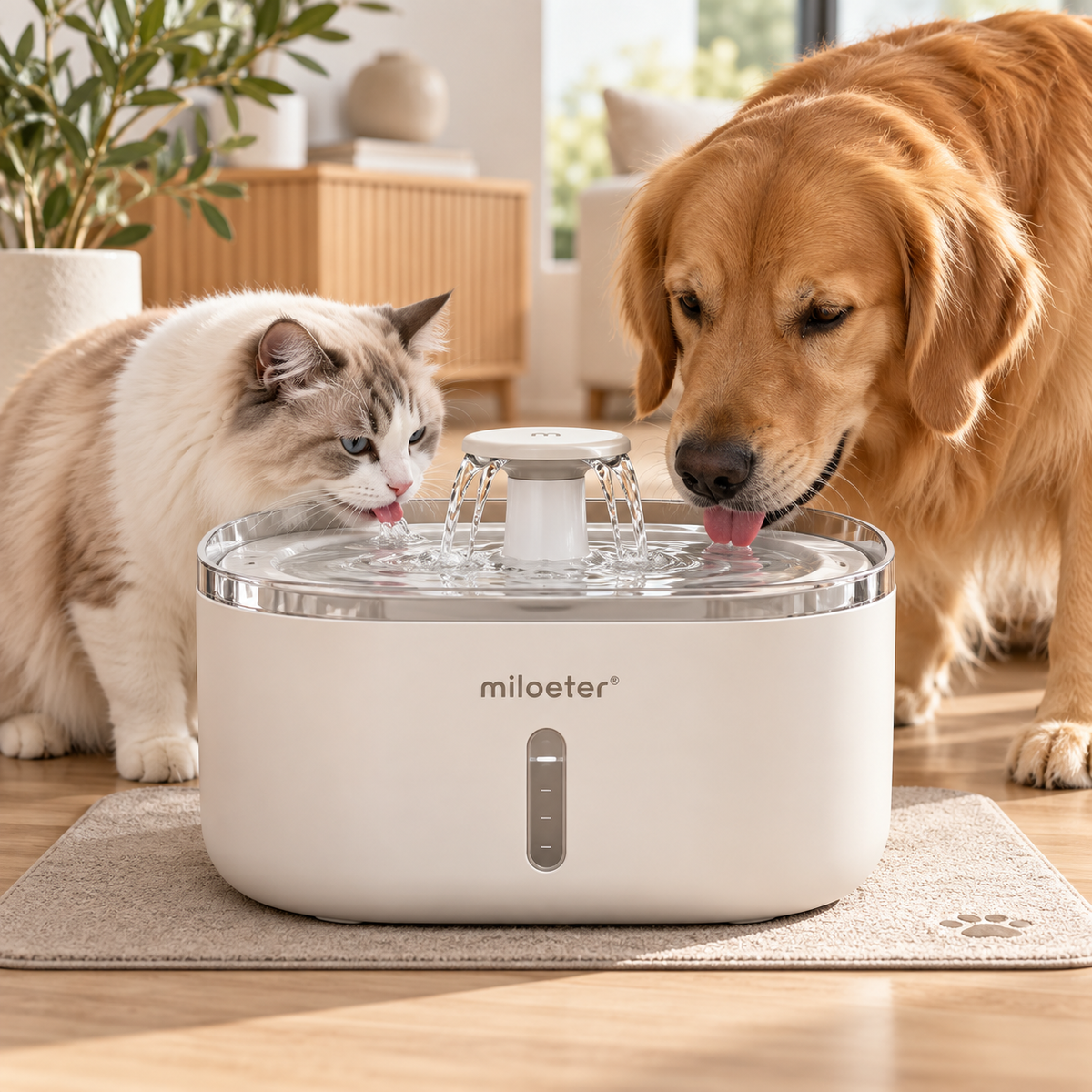 miloeter® 2.5L Automatic Pet Water Fountain for Cats & Dogs