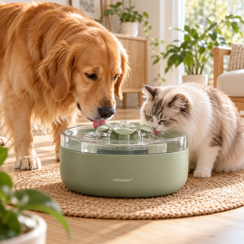 miloeter® 2.5L Flower Flow Pet Water Fountain for Cats & Dogs