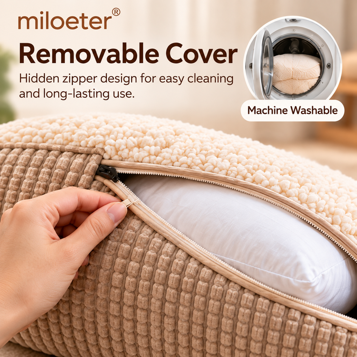 miloeter® Premium Sherpa Bolster Pet Bed for Dogs & Cats