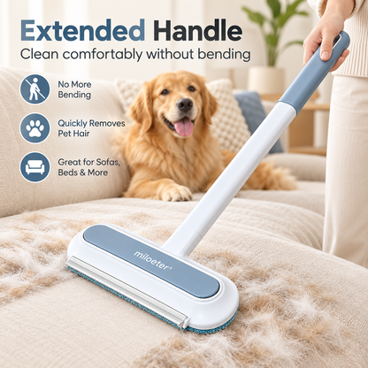 miloeter® Extended Handle Pet Hair Remover for Sofas, Beds & Carpets