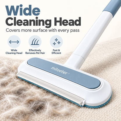 miloeter® Extended Handle Pet Hair Remover for Sofas, Beds & Carpets