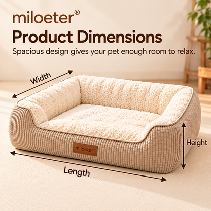 miloeter® Premium Sherpa Bolster Pet Bed for Dogs & Cats