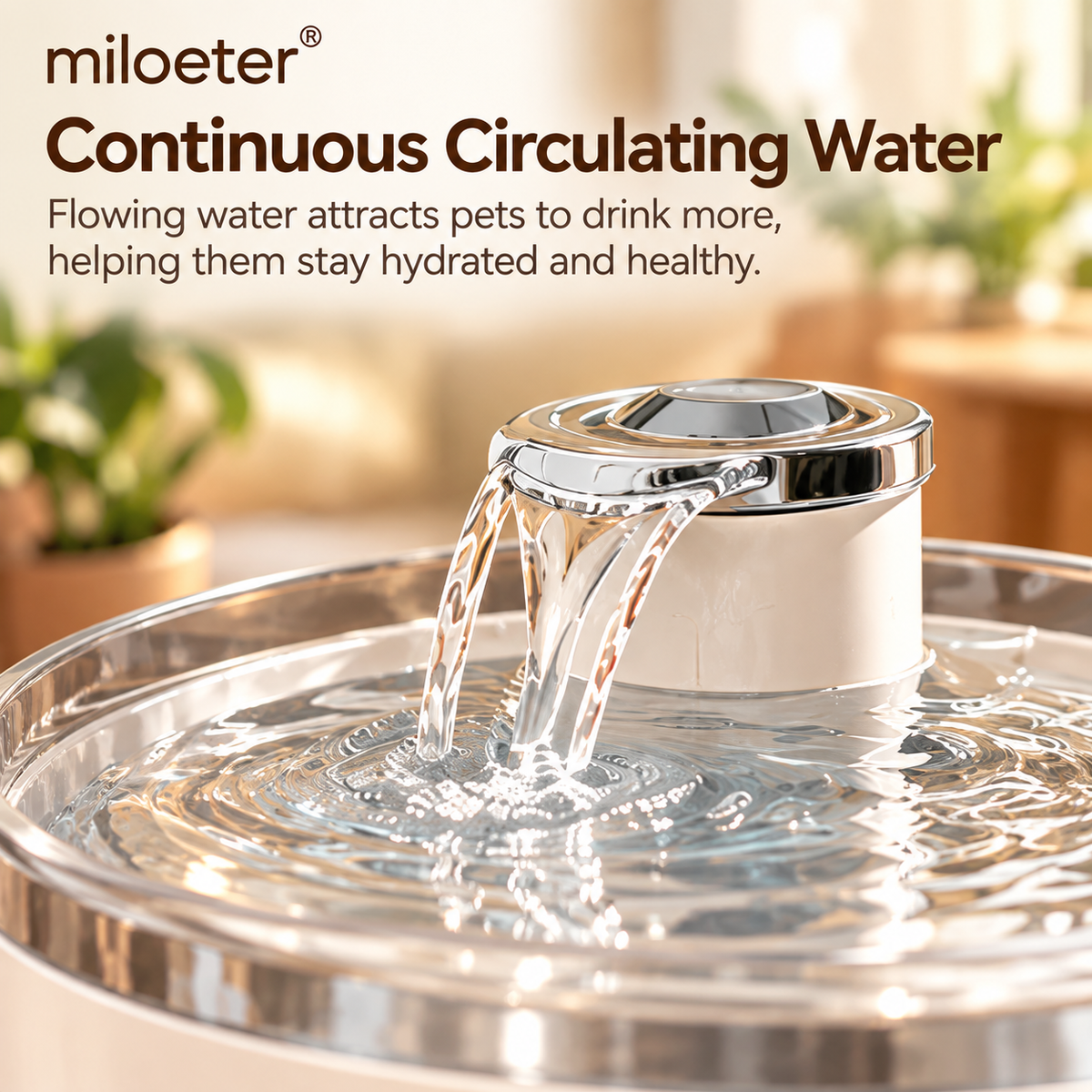 miloeter® 2.5L Automatic Pet Water Fountain for Cats & Dogs