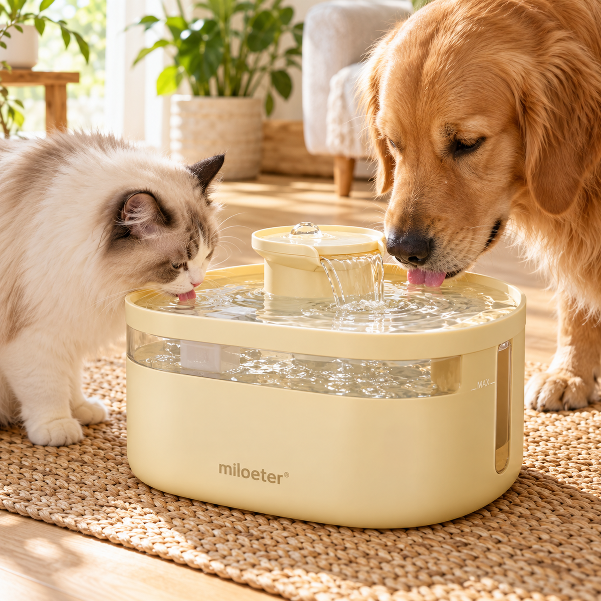 miloeter® 2.5L Automatic Pet Water Fountain for Cats & Dogs
