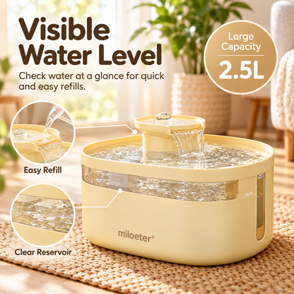miloeter® 2.5L Automatic Pet Water Fountain for Cats & Dogs