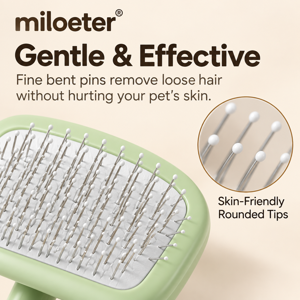 miloeter® Gentle Pet Slicker Brush for Dogs & Cats