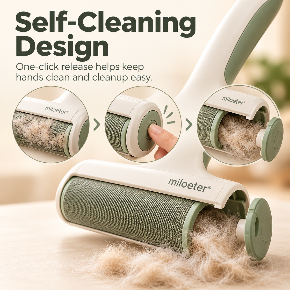 miloeter® Reusable Pet Hair Remover Roller for Dogs & Cats