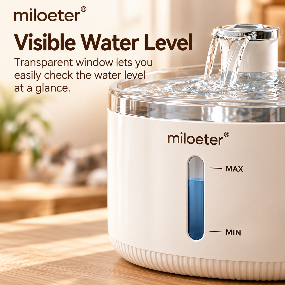 miloeter® 2.5L Automatic Pet Water Fountain for Cats & Dogs