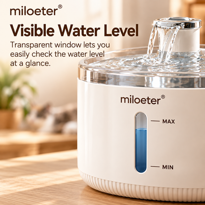 miloeter® 2.5L Automatic Pet Water Fountain for Cats & Dogs