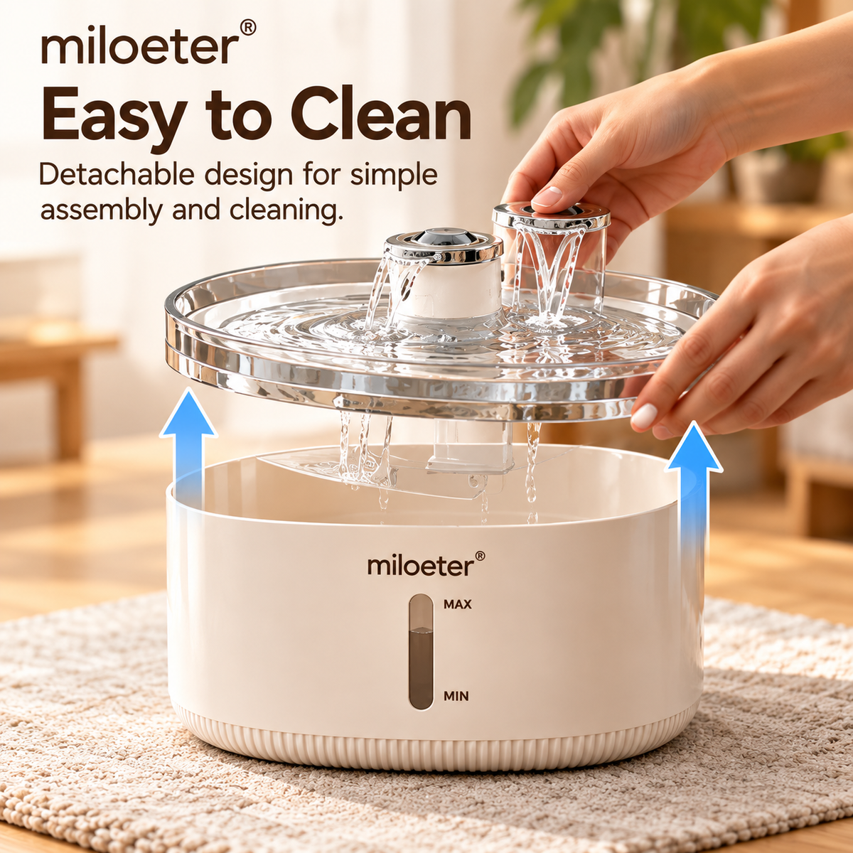 miloeter® 2.5L Automatic Pet Water Fountain for Cats & Dogs